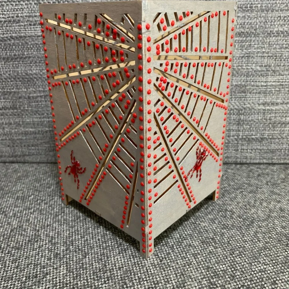 ⭐️Hand Painted Halloween Spiderweb Lantern